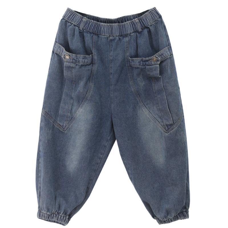 Dark Blue Pocket Cotton Shorts
