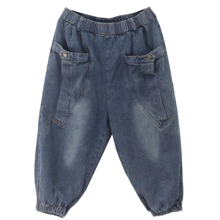 Dark Blue Pocket Cotton Shorts