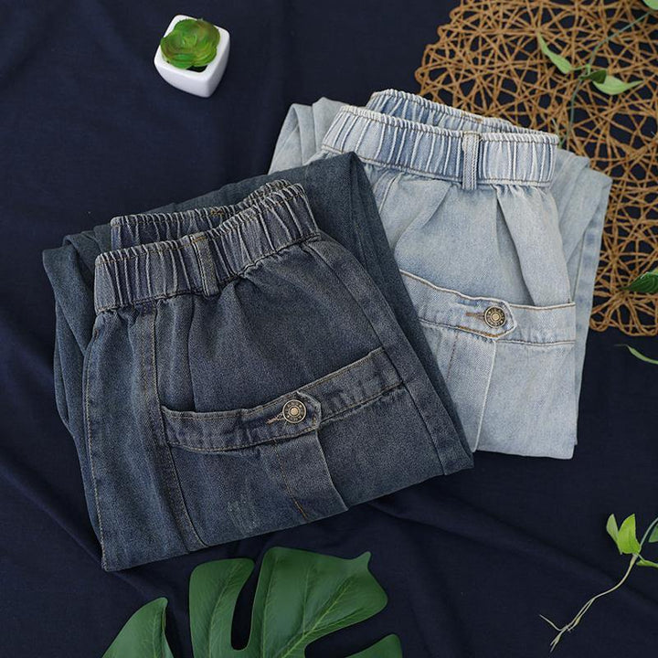 Dark Blue Pocket Cotton Shorts