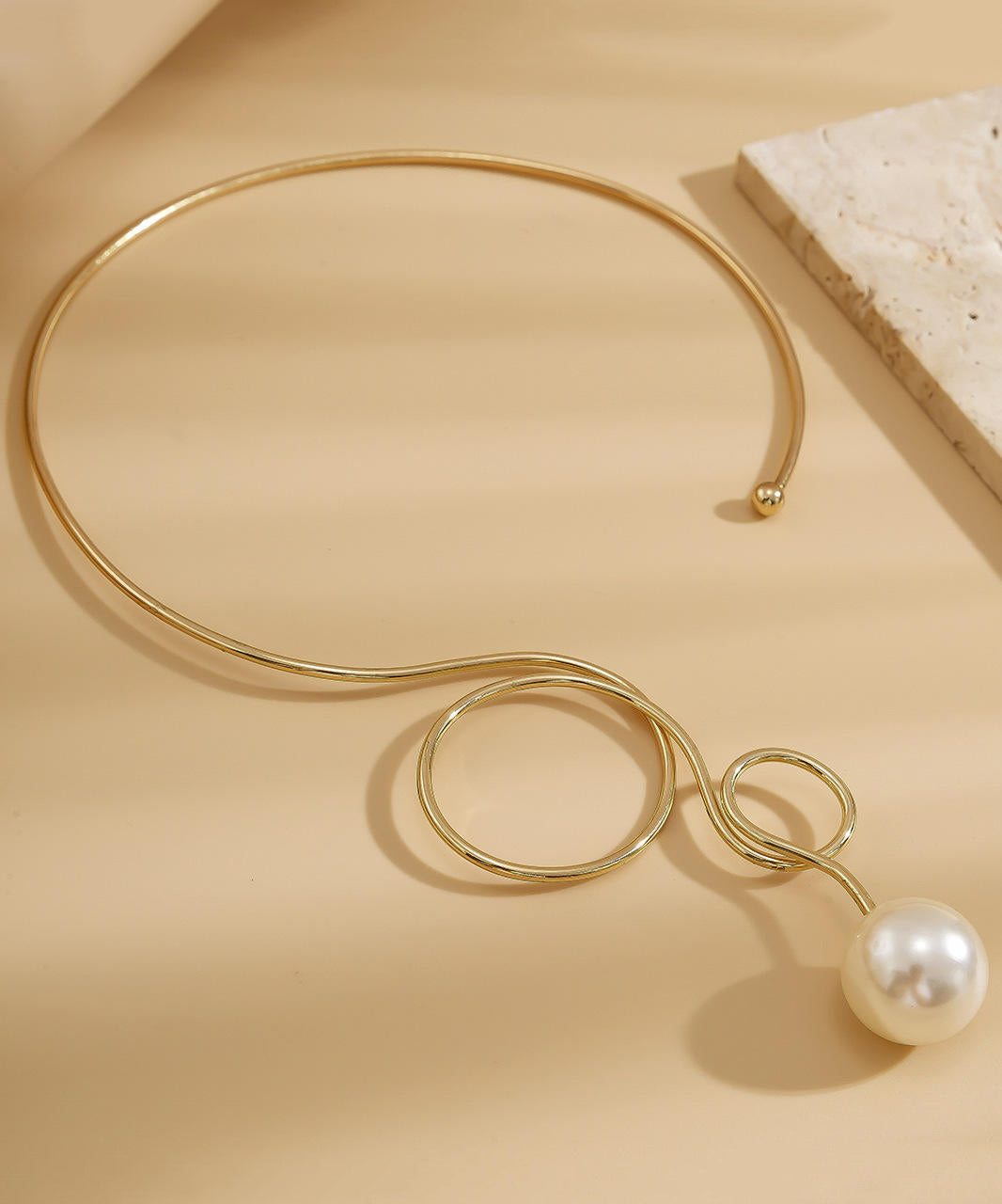 Alloy Bow Pearl Water Drop Necklace
