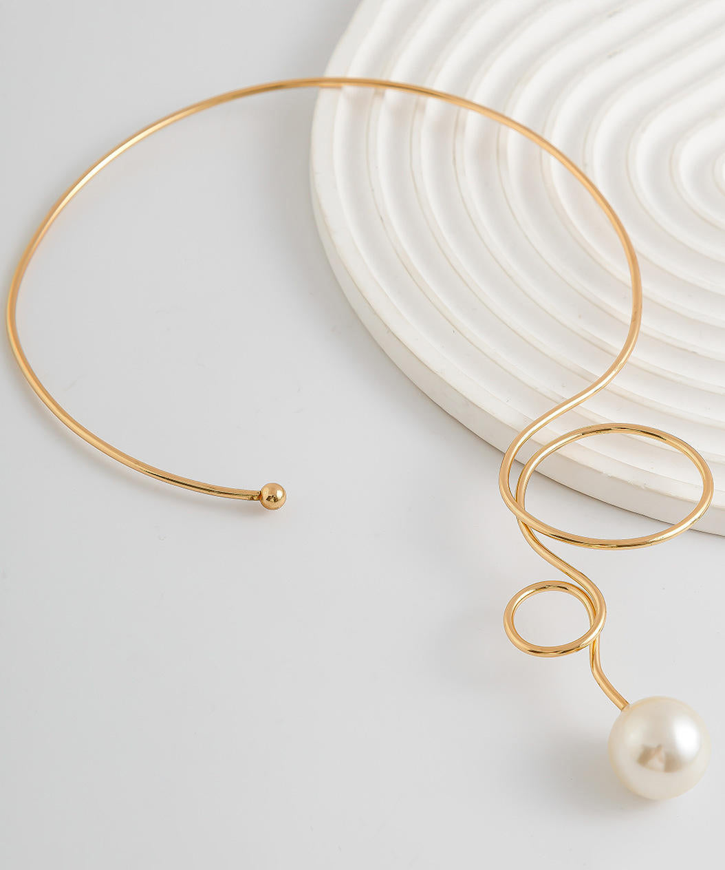 Alloy Bow Pearl Water Drop Necklace