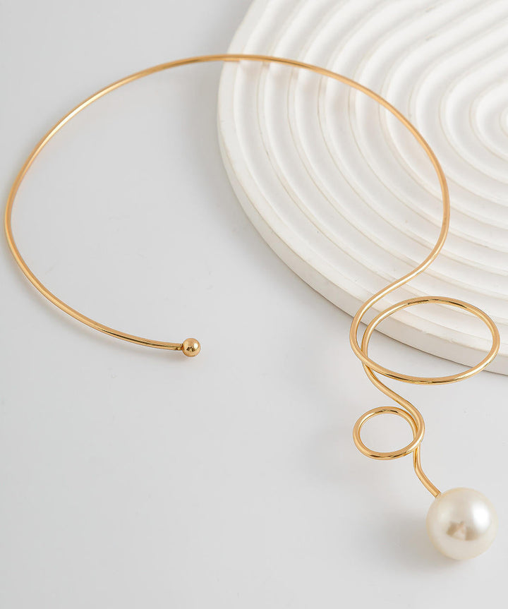 Alloy Bow Pearl Water Drop Necklace