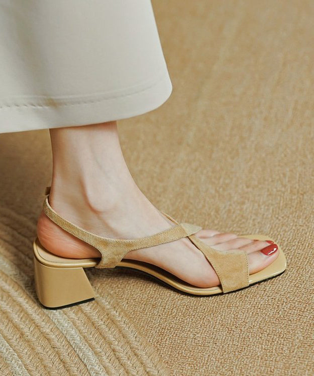 Blue Suede Cross Strap Chunky Sandals