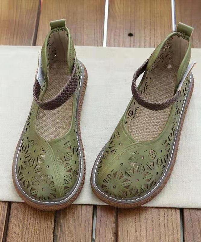 Khaki Faux Leather Hiking Sandals