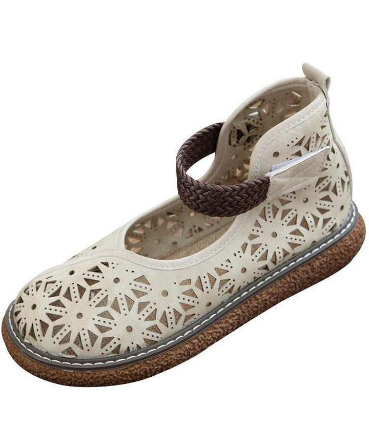Khaki Faux Leather Hiking Sandals