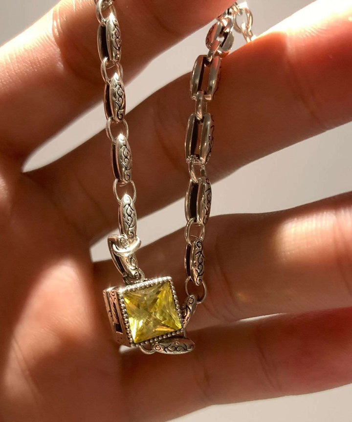 Purple Zircon Gemstone Chain Bracelet