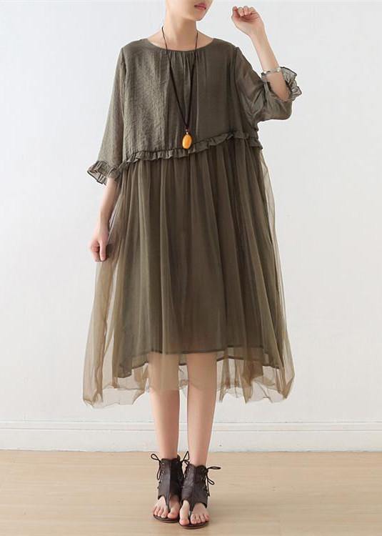 Black Tulle Patchwork Chiffon Maxi Dress