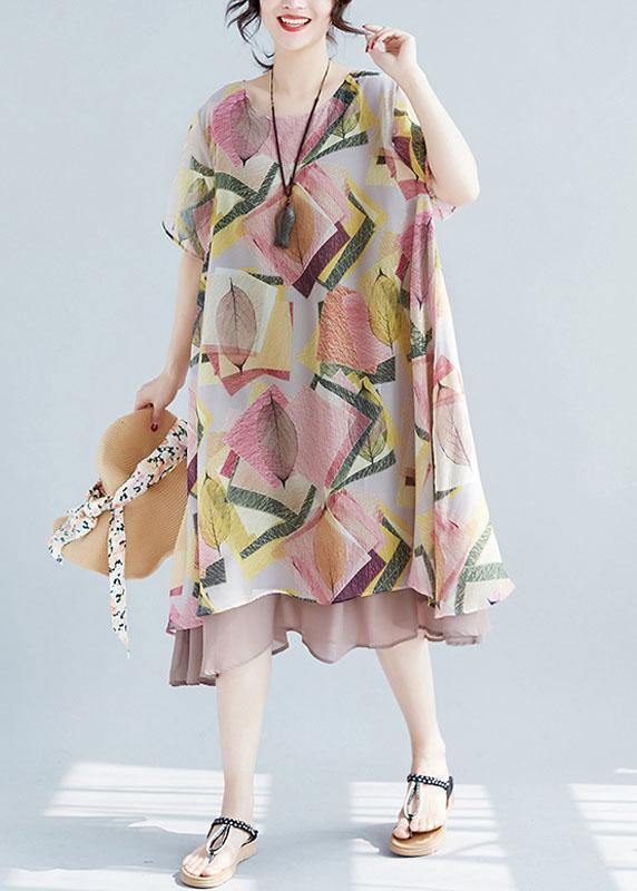 Floral O-Neck Wide Hem French Dress