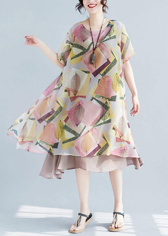 Floral O-Neck Wide Hem French Dress