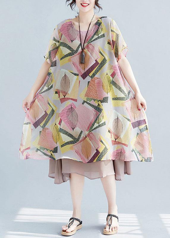 Floral O-Neck Wide Hem French Dress