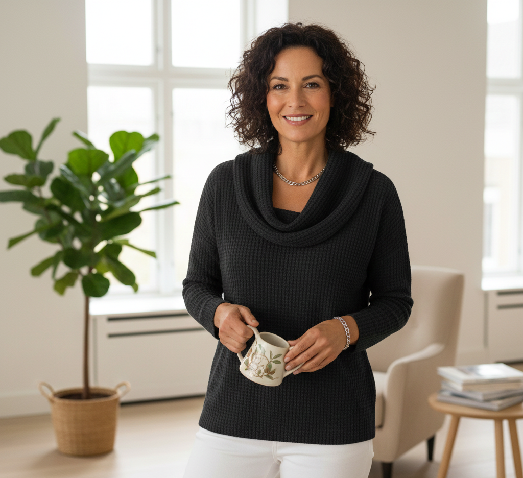 Amber – Waterfall-Neck Jumper — Jarah Melbourne