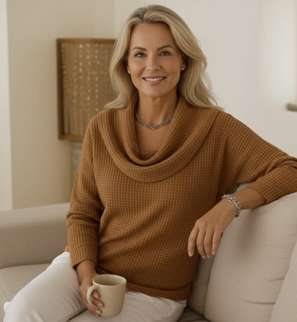 Amber – Waterfall-Neck Jumper — Jarah Melbourne