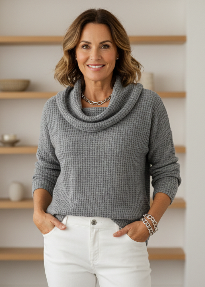 Amber – Waterfall-Neck Jumper — Jarah Melbourne