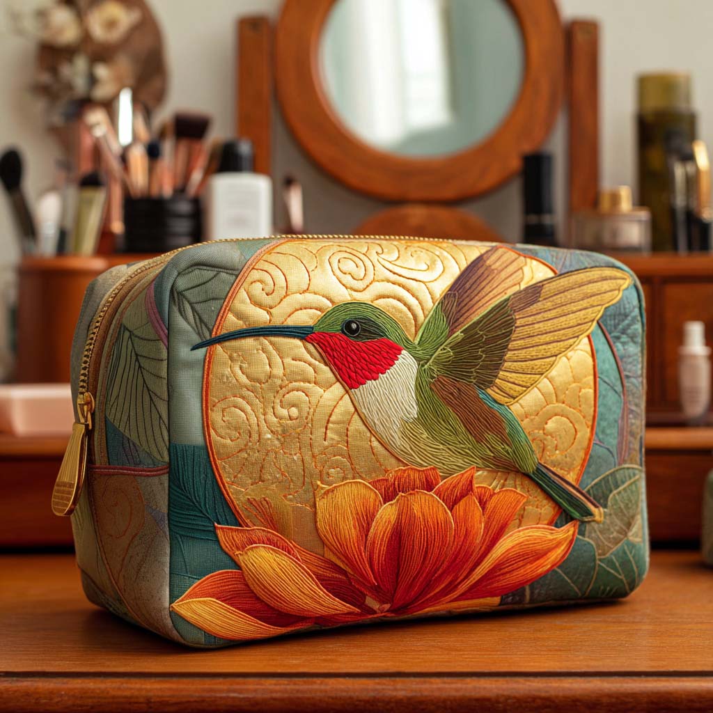 Golden Pattern | Quilted Makeup Bag