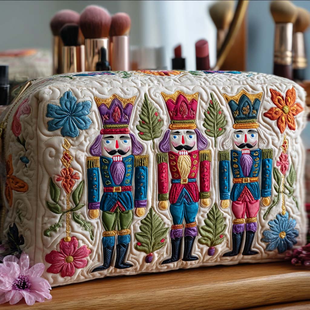 Christmas Nutcracker | Quilted Makeup Bag