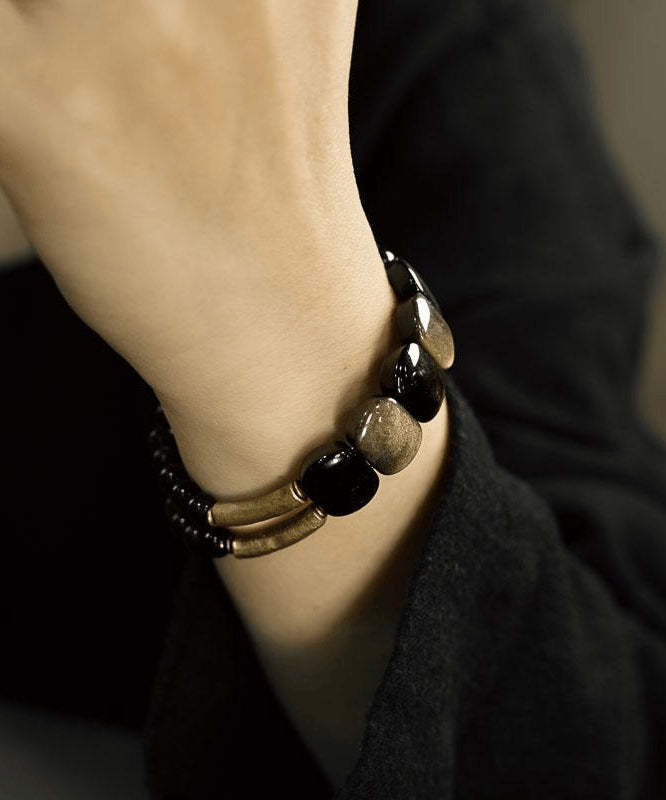 Black Crystal Double Layer Bracelet