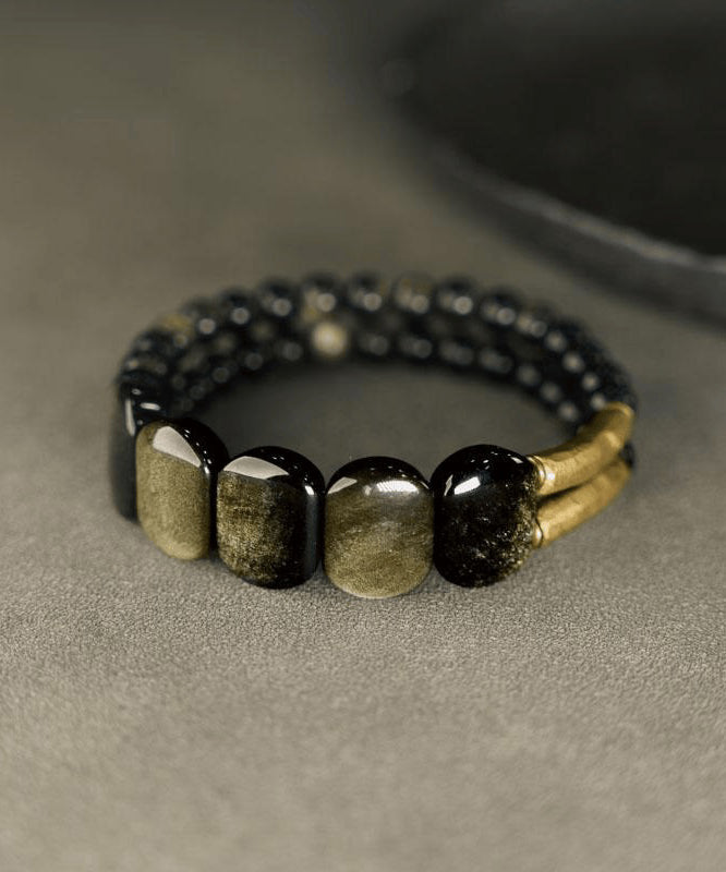 Black Crystal Double Layer Bracelet