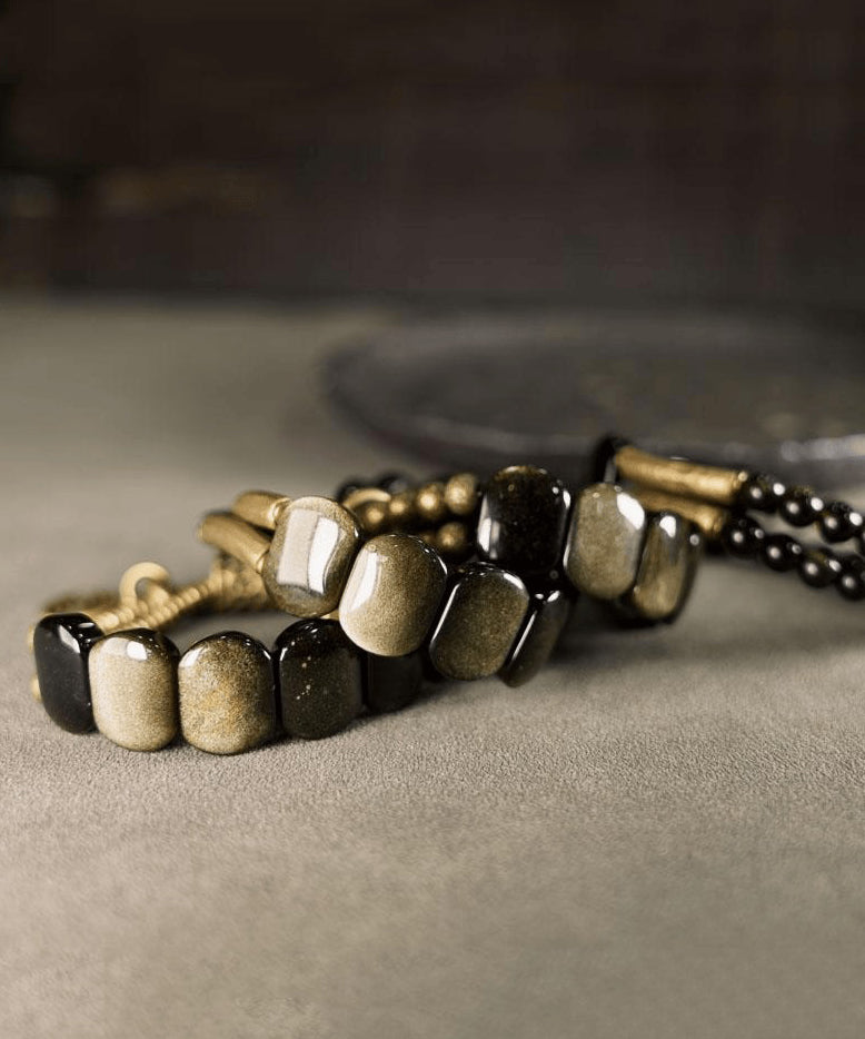 Black Crystal Double Layer Bracelet