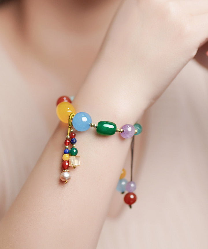 Colorblock Jade Pearl Crystal Bracelet