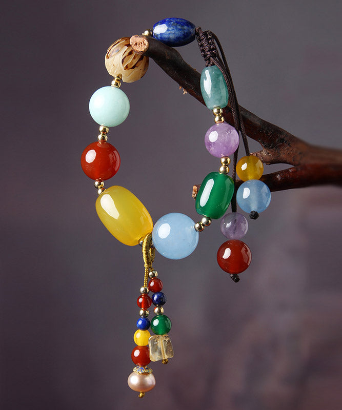 Colorblock Jade Pearl Crystal Bracelet