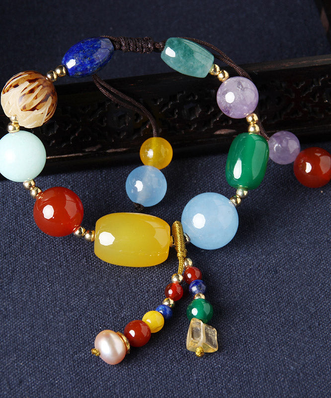 Colorblock Jade Pearl Crystal Bracelet