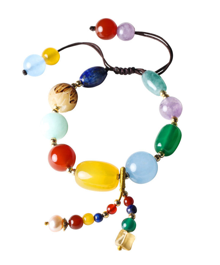 Colorblock Jade Pearl Crystal Bracelet