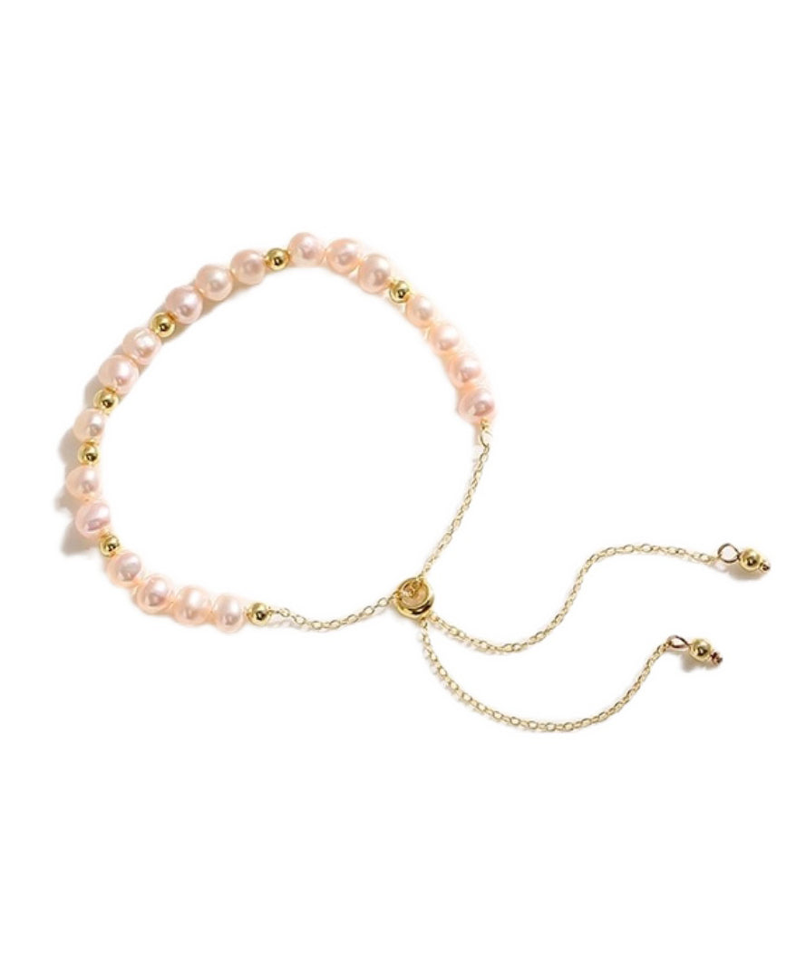 Pink Pearl 14K Gold Bracelet