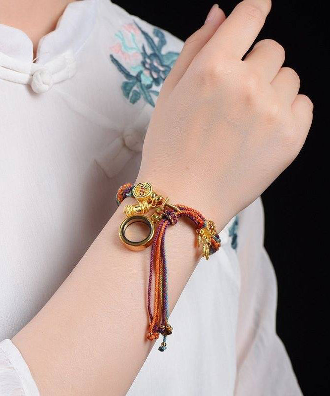 Rainbow Knitted Gesang Flower Bracelet