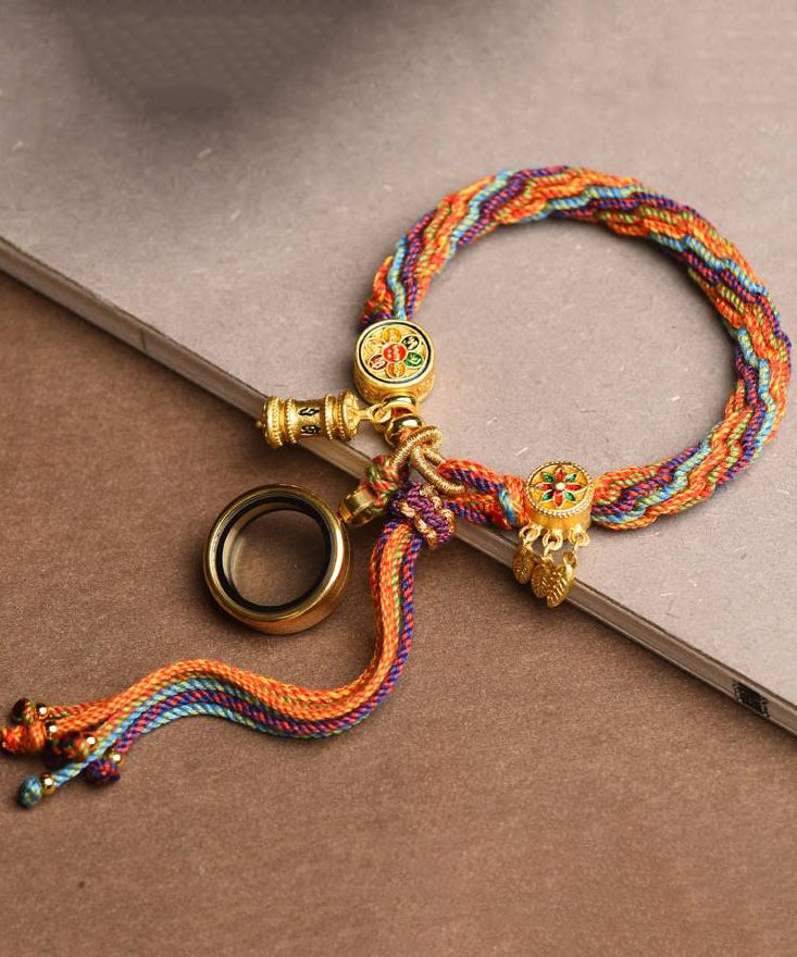 Rainbow Knitted Gesang Flower Bracelet