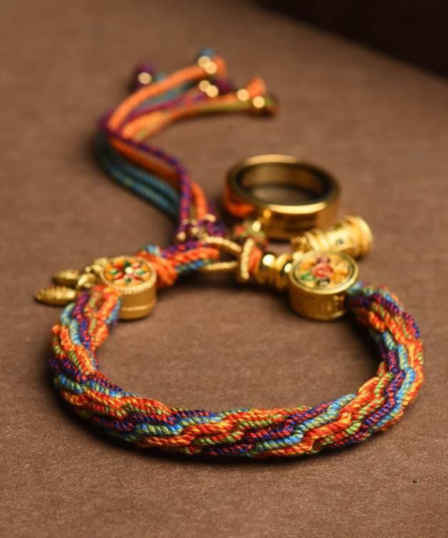 Rainbow Knitted Gesang Flower Bracelet