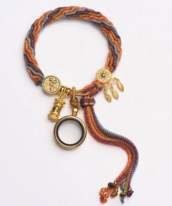 Rainbow Knitted Gesang Flower Bracelet