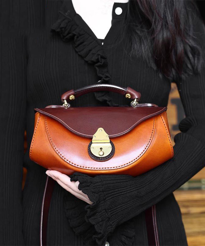 Handmade Coffee Calf Leather Tote