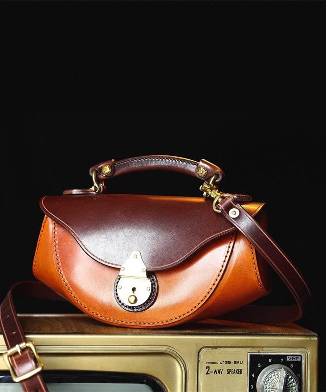 Handmade Coffee Calf Leather Tote