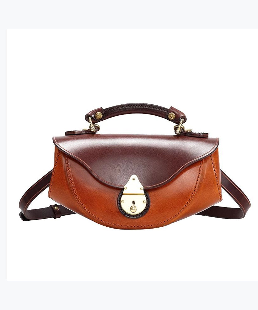 Handmade Coffee Calf Leather Tote