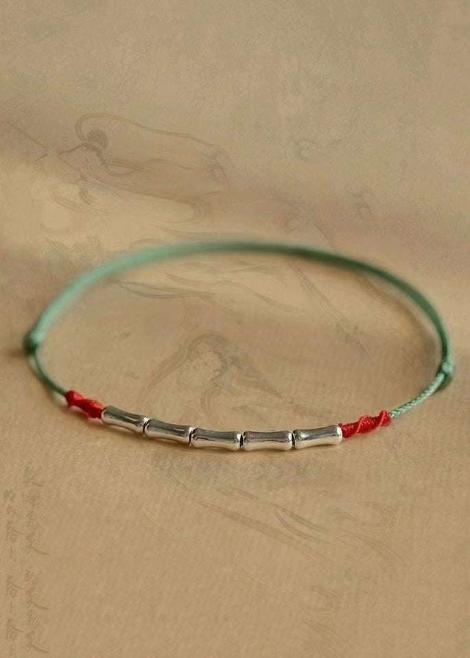 Handwoven Bamboo Silver Luck Bracelet