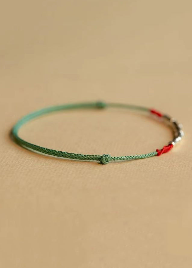 Handwoven Bamboo Silver Luck Bracelet