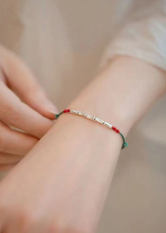 Handwoven Bamboo Silver Luck Bracelet