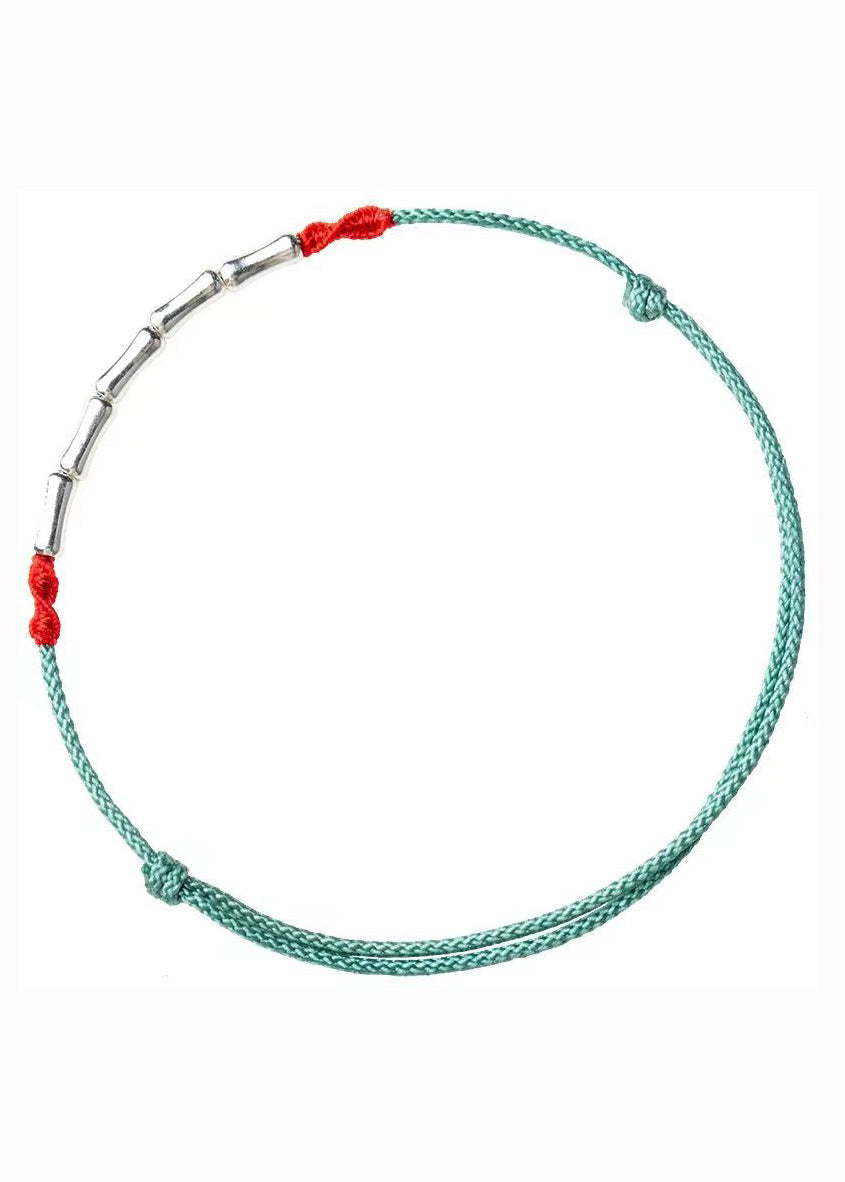 Handwoven Bamboo Silver Luck Bracelet