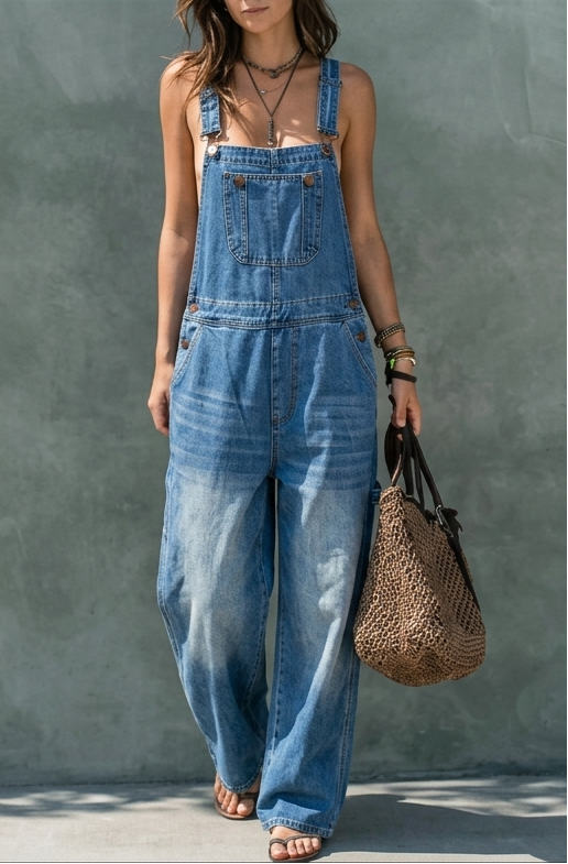 Harper | Denim Jumpsuit with Elastic Waist — Jarah Melbourne