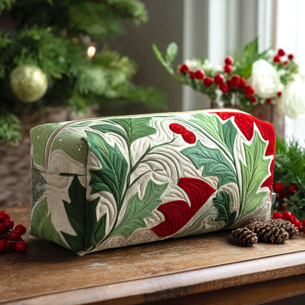 Flowering Holly | Quilted Makeup Bag