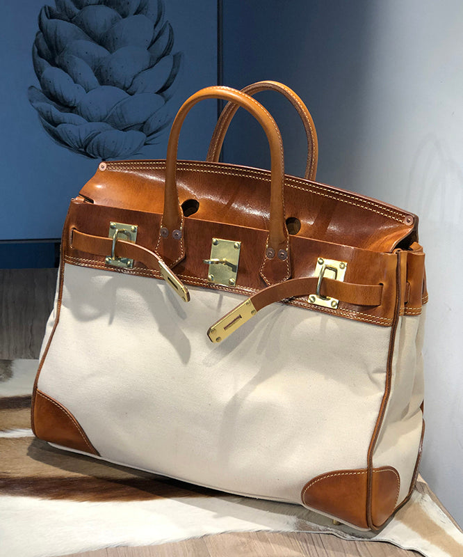 Army Green Calf Leather Patchwork Tote