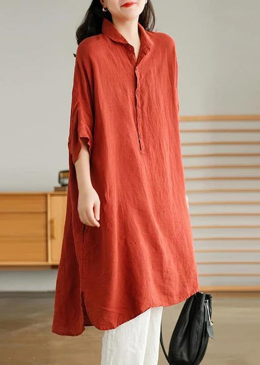 Jade Green Linen Shirt Dress