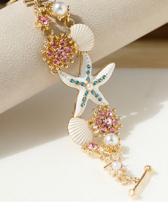 Blue Zircon Starfish Chain Bracelet