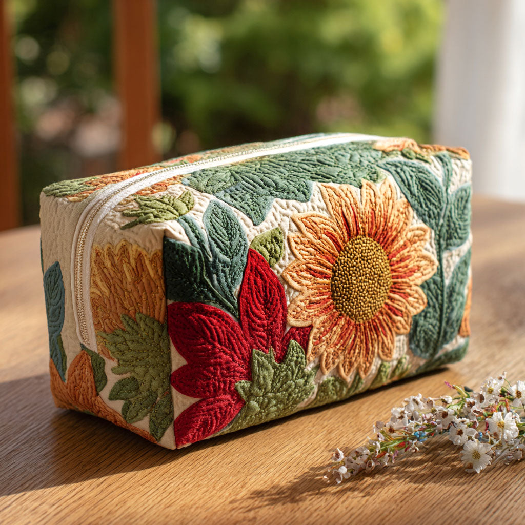 Morning Flower | Quilted Makeup Bag