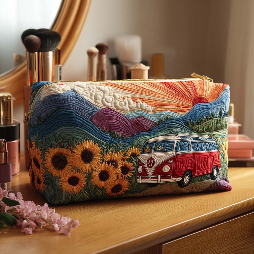 Nature Travel | Quilted Makeup Bag