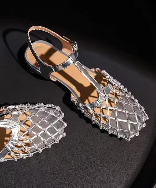 Gold Hollow Buckle Strap Sandals