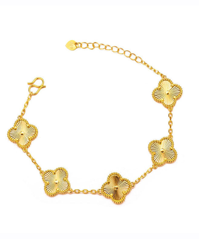 24K Gold Four Leaf Clover Bracelet
