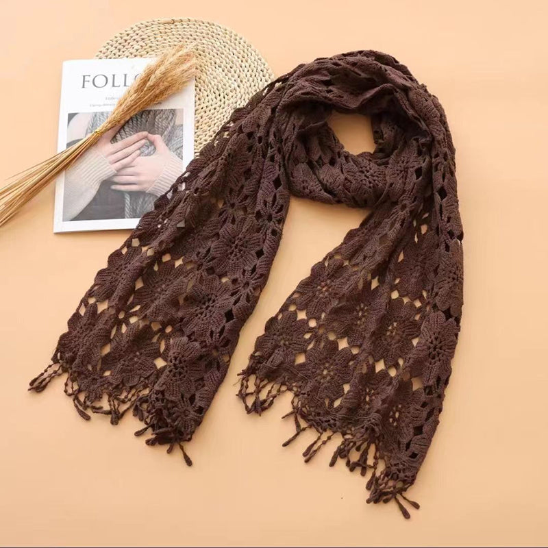 Indigo | Casual Floral Hollow Scarf