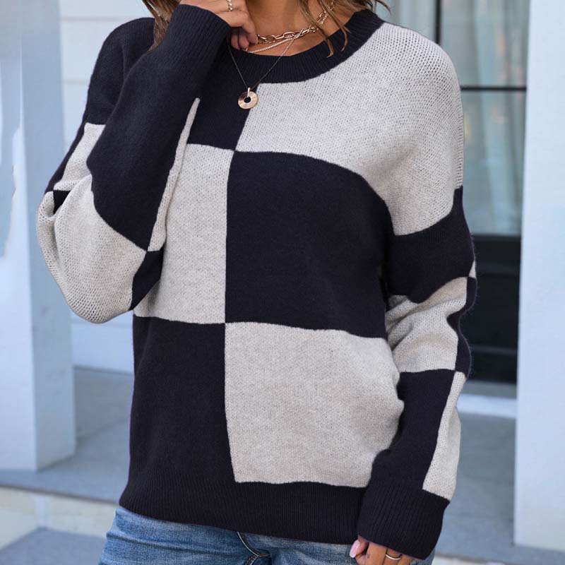 Hazel | Casual Plaid Knit Sweater