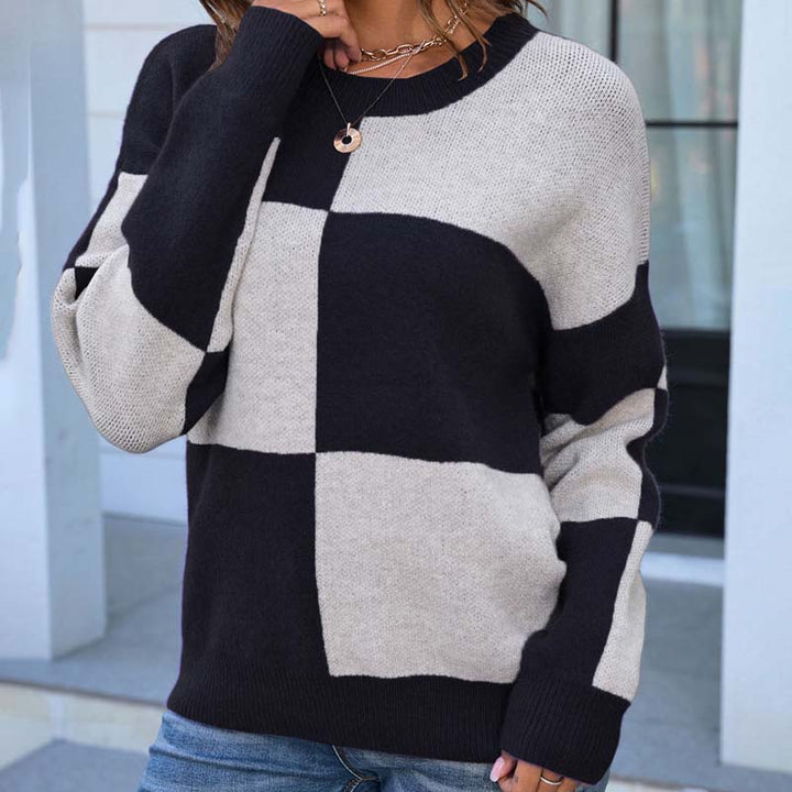 Hazel | Casual Plaid Knit Sweater